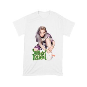 Urban Style Billie Eilish Sitting Pose Green Graffiti T-Shirt Unisex Toddler