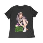 Urban Style Billie Eilish Sitting Pose Green Graffiti T-Shirt Women Relaxed – Viva Party