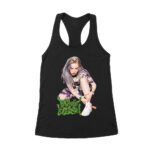 Urban Style Billie Eilish Sitting Pose Green Graffiti T-Shirt Women's Racerback Tank Top – Viva Party