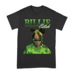 Neon Green Billie Eilish Face Design T-Shirt with Signature Look Unisex Adult – Viva Party