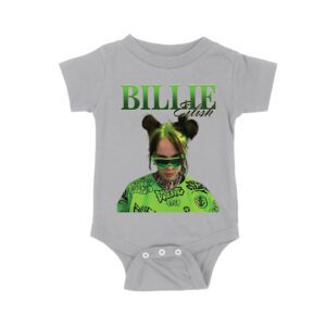 Neon Green Billie Eilish Face Design T-Shirt with Signature Look Unisex Baby Jersey