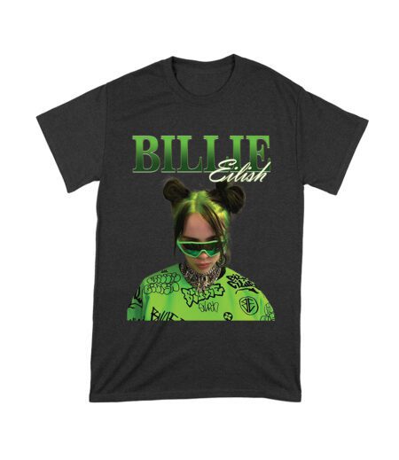 Neon Green Billie Eilish Face Design T-Shirt with Signature Look Unisex Toddler – Viva Party