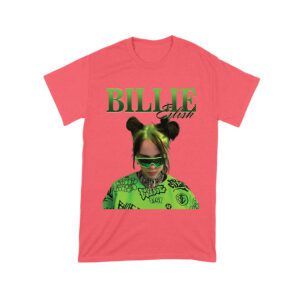 Neon Green Billie Eilish Face Design T-Shirt with Signature Look Unisex Toddler
