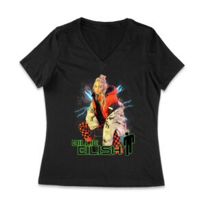 Billie Eilish Electric Vibe Oversized Hoodie Graphic T-Shirt Women Jersey V-Neck – Viva Party