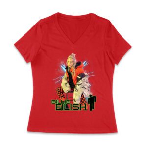 Billie Eilish Electric Vibe Oversized Hoodie Graphic T-Shirt Women Jersey V-Neck