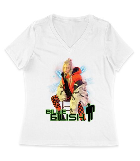 Billie Eilish Electric Vibe Oversized Hoodie Graphic T-Shirt Women Jersey V-Neck