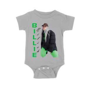 Bold Billie Eilish Vertical Text Pose T-Shirt for Stylish Fans Unisex Baby Jersey