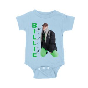 Bold Billie Eilish Vertical Text Pose T-Shirt for Stylish Fans Unisex Baby Jersey