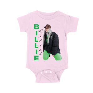 Bold Billie Eilish Vertical Text Pose T-Shirt for Stylish Fans Unisex Baby Jersey