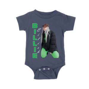 Bold Billie Eilish Vertical Text Pose T-Shirt for Stylish Fans Unisex Baby Jersey