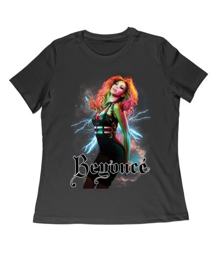 Electric Power Beyonce Graphic T-Shirt with Lightning and Bold Presence Women Relaxed – Viva Party