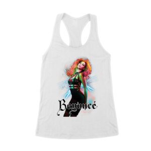 Electric Power Beyonce Graphic T-Shirt with Lightning and Bold Presence Women's Racerback Tank Top