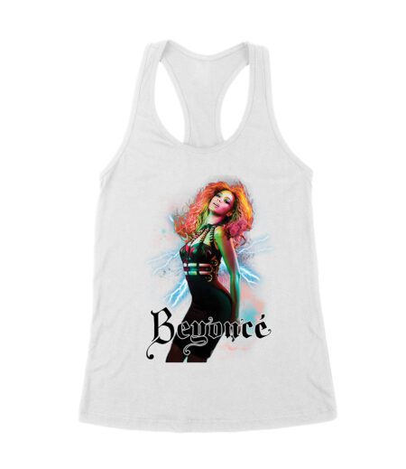 Electric Power Beyonce Graphic T-Shirt with Lightning and Bold Presence Women's Racerback Tank Top