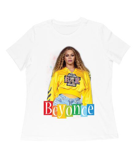 Yellow Sweatshirt Style Beyonce T-Shirt with Confident Stage Look Women Relaxed