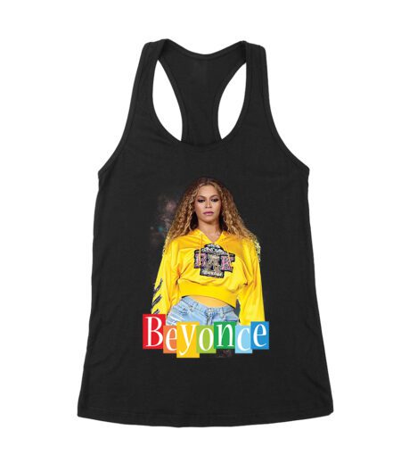 Yellow Sweatshirt Style Beyonce T-Shirt with Confident Stage Look Women's Racerback Tank Top – Viva Party