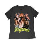 Multi-Image Singing Beyonce Graphic T-Shirt with Spark Effects Women Relaxed – Viva Party