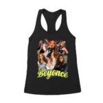 Multi-Image Singing Beyonce Graphic T-Shirt with Spark Effects Women's Racerback Tank Top – Viva Party