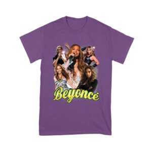 Multi-Image Singing Beyonce Graphic T-Shirt with Spark Effects Unisex Youth