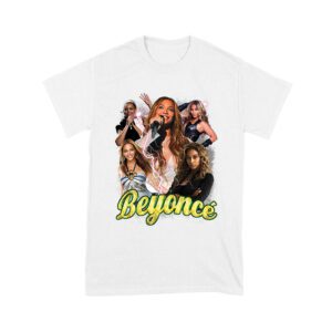 Multi-Image Singing Beyonce Graphic T-Shirt with Spark Effects Unisex Youth