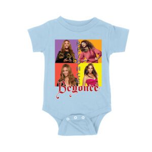 Color Block Beyonce Portrait T-Shirt with Artistic Text Design Unisex Baby Jersey