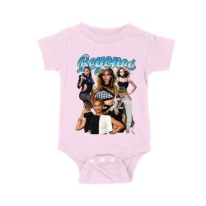 Blue Text Beyonce Graphic Tee with Elegant Fashion and Confidence Unisex Baby Jersey