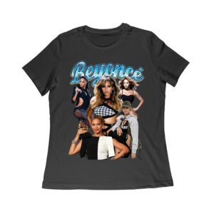 Blue Text Beyonce Graphic Tee with Elegant Fashion and Confidence Women Relaxed – Viva Party