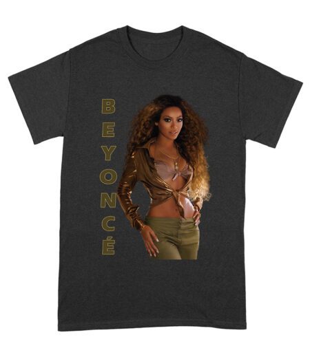 Golden Glam Beyonce Graphic T-Shirt with Vertical Bold Lettering Unisex Adult – Viva Party