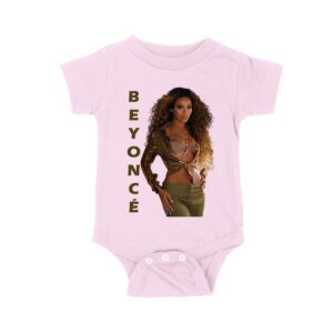 Golden Glam Beyonce Graphic T-Shirt with Vertical Bold Lettering Unisex Baby Jersey