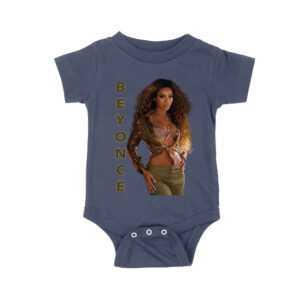 Golden Glam Beyonce Graphic T-Shirt with Vertical Bold Lettering Unisex Baby Jersey