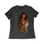 Golden Glam Beyonce Graphic T-Shirt with Vertical Bold Lettering Women Relaxed – Viva Party