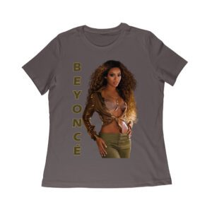 Golden Glam Beyonce Graphic T-Shirt with Vertical Bold Lettering Women Relaxed