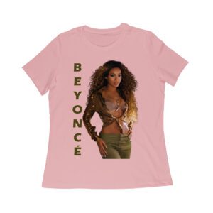 Golden Glam Beyonce Graphic T-Shirt with Vertical Bold Lettering Women Relaxed