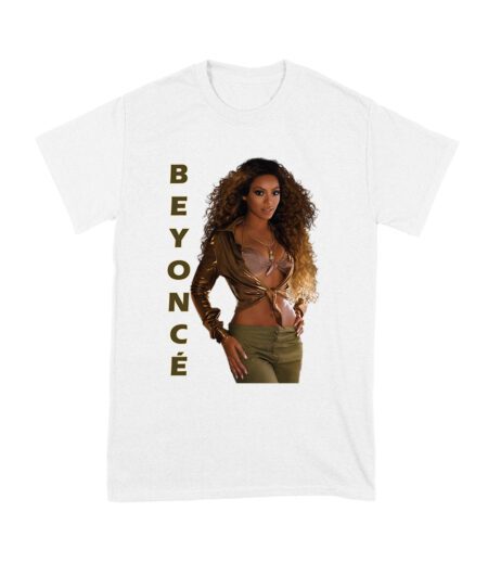 Golden Glam Beyonce Graphic T-Shirt with Vertical Bold Lettering Unisex Youth