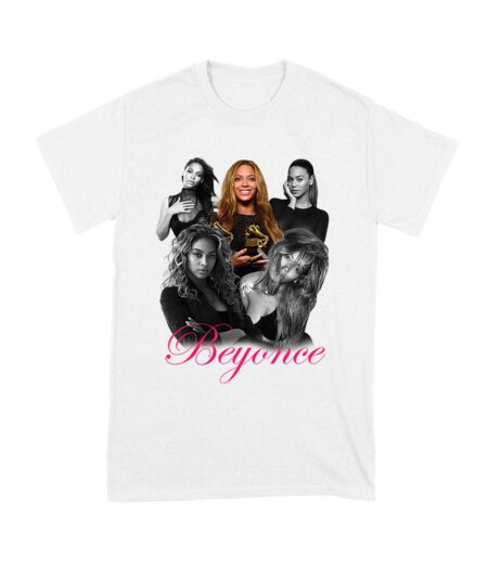 Black and White Beyonce Portrait T-Shirt with Touch of Color Contrast Unisex Youth
