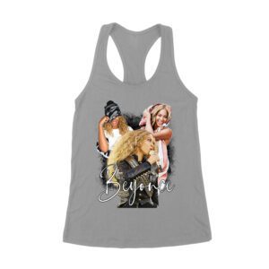 Beyonce Candid Moments Graphic Tee with Happy Expressions and Singing Style Women's Racerback Tank Top