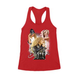 Beyonce Candid Moments Graphic Tee with Happy Expressions and Singing Style Women's Racerback Tank Top