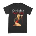 Retro Pin-Up Style Christina Aguilera T-Shirt with Red Microphone Pose Unisex Adult – Viva Party