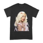 Classic Christina Aguilera Blonde Look T-Shirt with Soft Pink Logo Unisex Adult – Viva Party