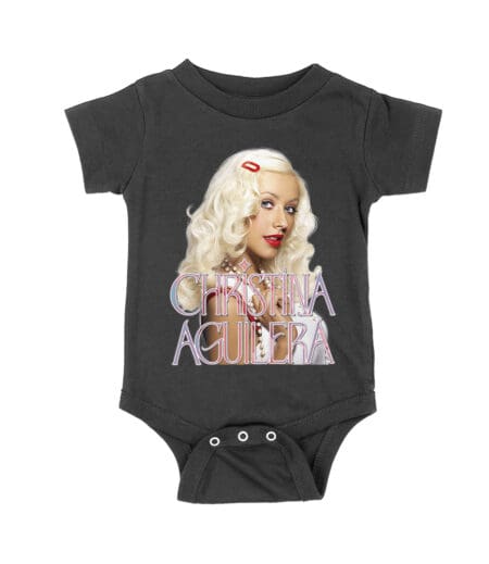 Classic Christina Aguilera Blonde Look T-Shirt with Soft Pink Logo Unisex Baby Jersey – Viva Party