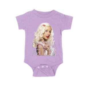 Classic Christina Aguilera Blonde Look T-Shirt with Soft Pink Logo Unisex Baby Jersey