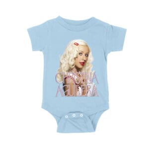 Classic Christina Aguilera Blonde Look T-Shirt with Soft Pink Logo Unisex Baby Jersey
