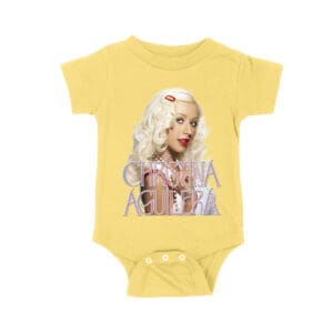 Classic Christina Aguilera Blonde Look T-Shirt with Soft Pink Logo Unisex Baby Jersey