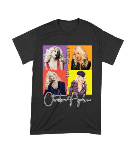 Pop Art Style Christina Aguilera T-Shirt with Four Retro Portrait Blocks Unisex Toddler – Viva Party