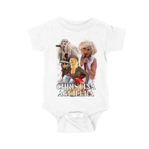 Stage Performance Christina Aguilera T-Shirt with Bold Singing Moments Unisex Baby Jersey