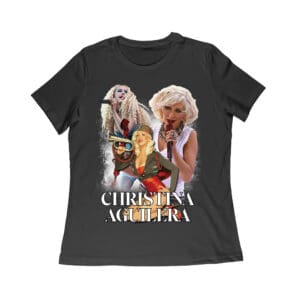 Stage Performance Christina Aguilera T-Shirt with Bold Singing Moments Women Relaxed – Viva Party