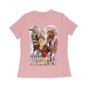 Stage Performance Christina Aguilera T-Shirt with Bold Singing Moments Women Relaxed