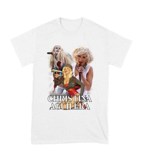 Stage Performance Christina Aguilera T-Shirt with Bold Singing Moments Unisex Youth