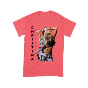 Side Pose Christina Aguilera T-Shirt with Vertical Name Graphic Design Unisex Toddler