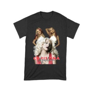 Sassy Christina Aguilera T-Shirt with Red Dress and Confident Expression Unisex Toddler – Viva Party