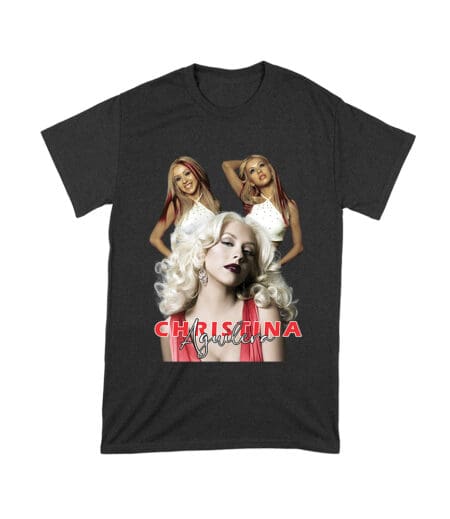 Sassy Christina Aguilera T-Shirt with Red Dress and Confident Expression Unisex Toddler – Viva Party